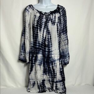 Riviera Sun Resort-wear Size XL Blue White Tie Dye One Piece Jumper Short